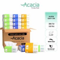 KHĂN GIẤY RÚT CAO CẤP ACACIA KITTY 1 THÙNG 30 BỊCH