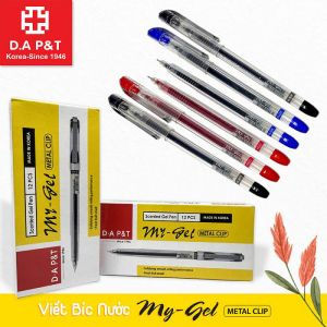 Bút Gel 0.5 Mygel Metal Clip Hàn Quốc-Móc sắt Xanh