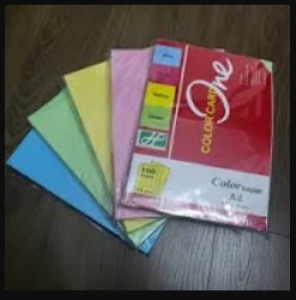 Bìa màu A4 One 100 tờ/tập ( màu xanh biển, xanh lá, vàng, hồng, trắng)