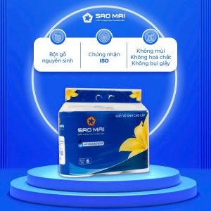Giấy vệ sinh Sao Mai TÚI 6C KO LÕI  (840gr/túi)
