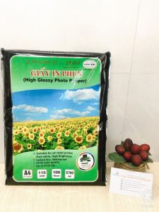 Giấy in 1 mặt bóng Mạnh Hưng A4 ĐL115  100 tờ