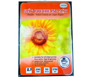 Giấy in 2 mặt bóng Mạnh Hưng Couche ĐL200 50 tờ