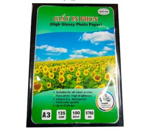 Giấy in A3 1 mặt bóng Mạnh HưngĐL135 100 tờ
