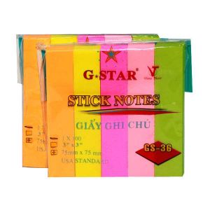 Giấy Ghi Chú 3x3 - 5 màu Gstar.