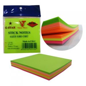 Giấy Ghi Chú 3x3 - 5 Màu Vuông Gstar