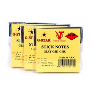 Giấy Note Ghi Chú 3x3 màu vàng Gstar