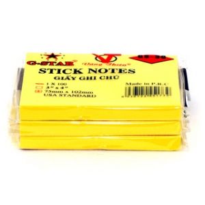 Giấy Note Ghi Chú 3x4 màu vàng Gstar